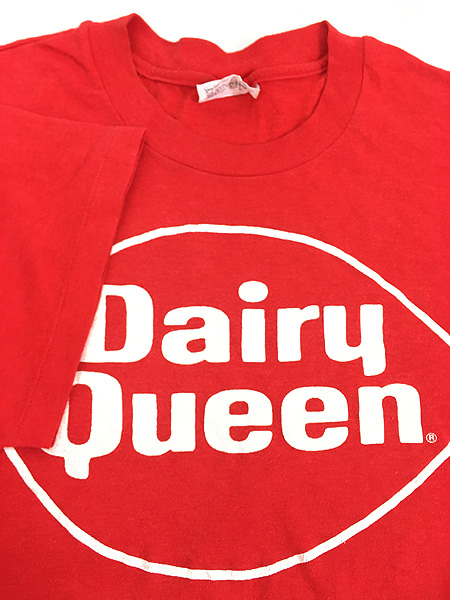 古着 80s USA製 Dairy Queen アイス ロゴ 企業 Tシャツ L 古着 - 古着