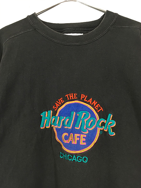 古着 90s USA製 Hard Rock Cafe 「CHICAGO」 ハードロック スウェット