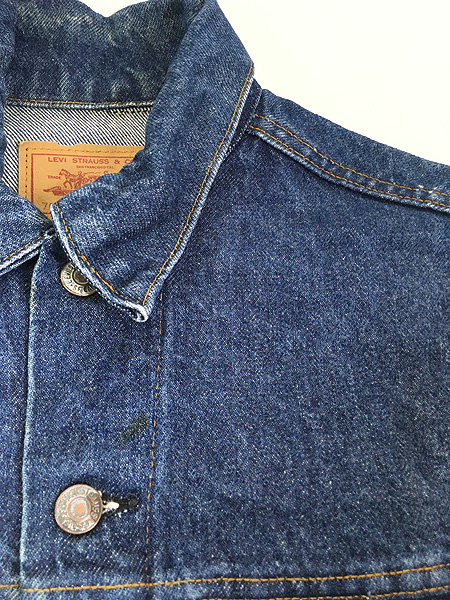 古着 80s USA製 Levi's 70506-0216 ハンド ポケット付 濃紺 デニム ジャケット Gジャン 36 - 古着 通販 ヴィンテージ  古着屋 Dracaena ドラセナ