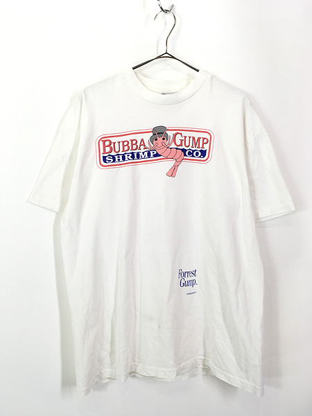 90s フォレストガンプ ババ ガンプ シュリンプ Tシャツ USA製 白 XL-