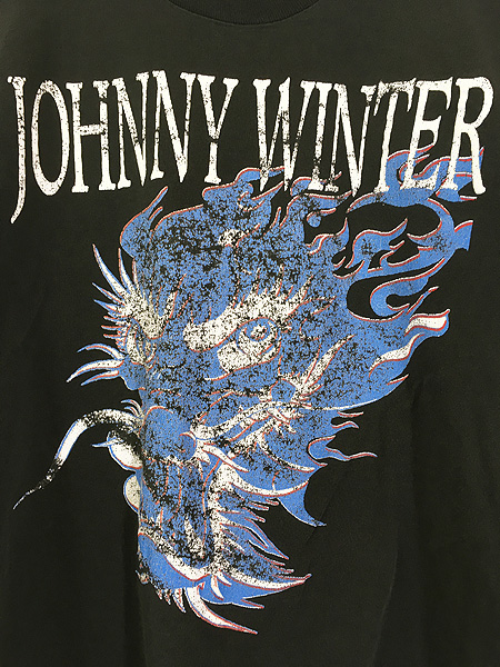 [2] 古着 90s USA製 Johnny Winter ブルース ロック Tシャツ XL