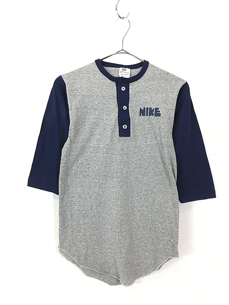 古着 70s USA製 NIKE ゴツナイキ ヘンリーネック ベースボール T