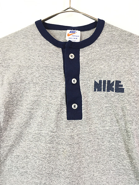 古着 70s USA製 NIKE ゴツナイキ ヘンリーネック ベースボール T