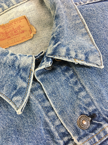 古着 70s USA製 Levi's 70505-0217 4th ブルー デニム ジャケット G