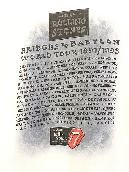 古着 90s USA製 The Rolling Stones 「Bridges to Babylon」 ツアー ロック バンド Tシャツ XL