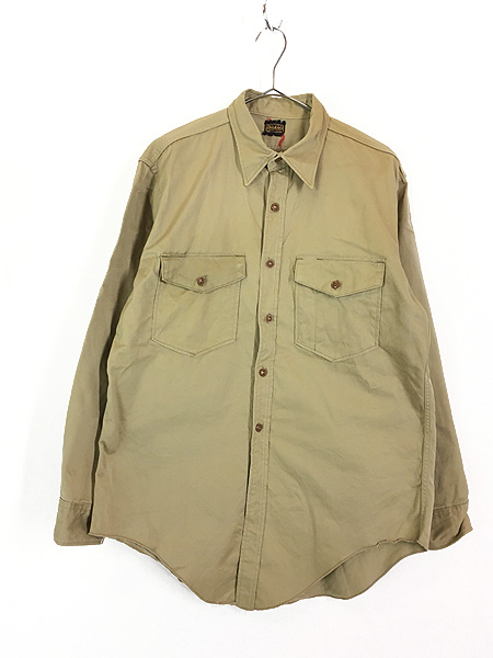 6(ROKU)＞ARMY CLOTH SHIRT/シャツ ベージュ - シャツ/ブラウス(長袖/七分)