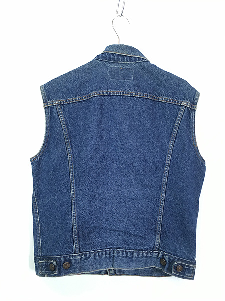 古着 80s USA製 Levi's 60510-0218 ハンド ポケット付 濃紺 デニム トラッカー ベスト Gジャン M 古着 通販  ヴィンテージ 古着屋 Dracaena ドラセナ