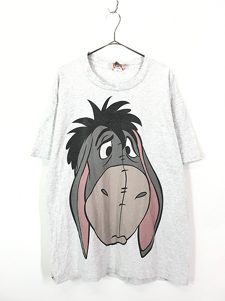 古着 90s USA製 Disney Pooh Eeyore イーヨー BIG フェイス 両面 T ...