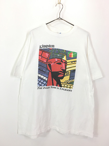 古着 90s USA製 Kingston Technology 「UPGRADES」 メモリ ソフトウェア Tシャツ XL - 古着 通販  ヴィンテージ　古着屋 Dracaena ドラセナ