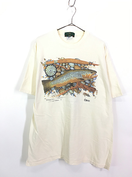古着 90s USA製 ORVIS トラウト 魚 フィッシング グラフィック Tシャツ