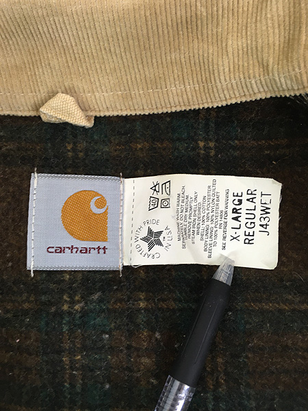 古着 80s USA製 Carhartt 裏地 チェック ブランケット レアカラー