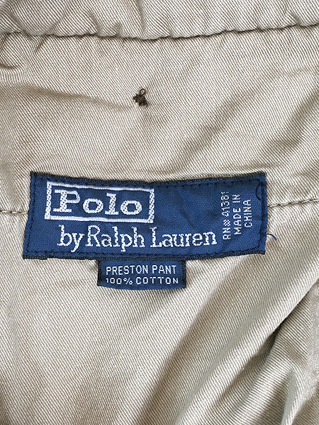 [6] 古着 Polo Ralph Lauren ノータック 太畝 コーデュロイ パンツ テーパード 赤茶 W36 L31 古着