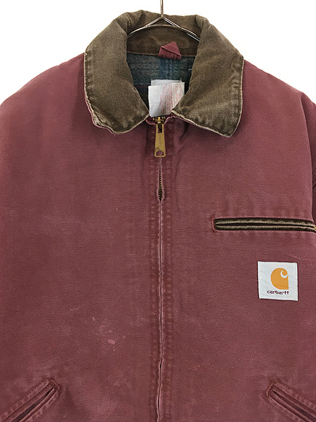 古着 80s USA製 Carhartt 裏地 チェック ブランケット パープル ダック