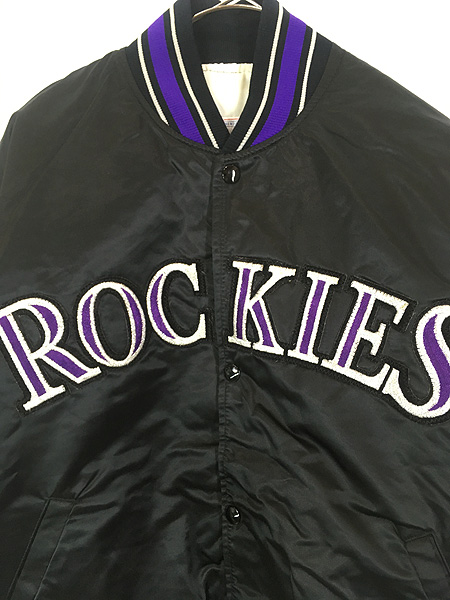 古着 90s USA製 STARTER MLB Colorado Rockies ロッキーズ光沢 サテン