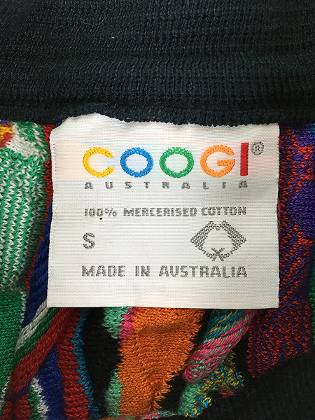 古着 Australia製 COOGI 3D ビビッド カラフル ランダム ストライプ