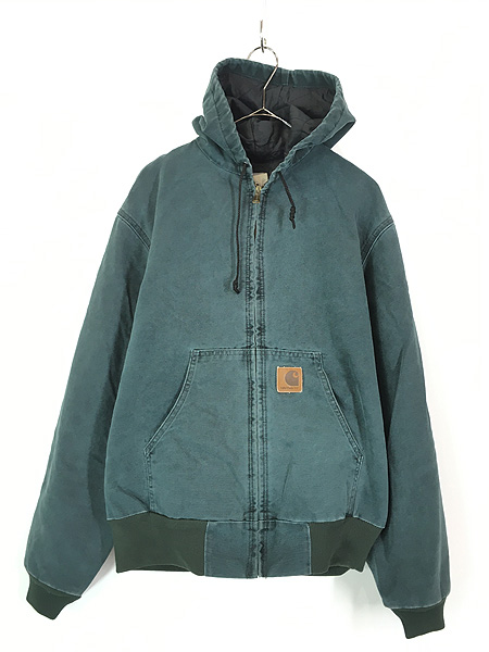 古着 80s Carhartt 裏地 メッシュ ブルー ダック アクティブ パーカー