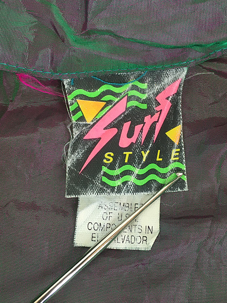 古着 90s SURF STYLE ビッグ ロゴ ハーフジップ ナイロン ジャケット