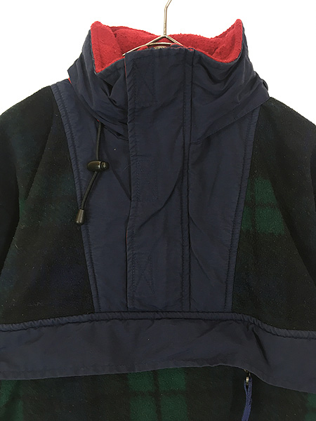 古着 90s TOMMY HILFIGER ブラックウォッチ チェック 2way フリース