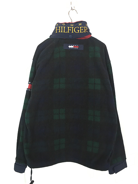 古着 90s TOMMY HILFIGER ブラックウォッチ チェック 2way フリース