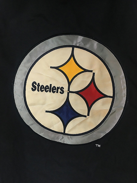 古着 90s NFL Pittsburgh Steelers スティーラーズ ハーフジップ パデット ナイロン ジャケット パーカー L 古着 - 古着  通販 ヴィンテージ 古着屋 Dracaena ドラセナ