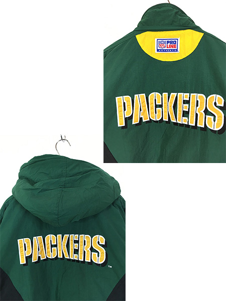 古着 90s Reebok × NFL Green Bay Packers パッカーズ 2way パデット ナイロン ジャケット L 古着 - 古着  通販 ヴィンテージ 古着屋 Dracaena ドラセナ