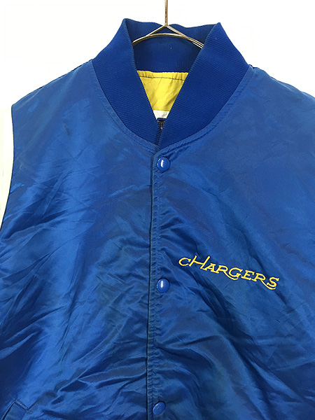 古着 80s USA製 NFL San Diego Chargers チャージャーズ 光沢 サテン