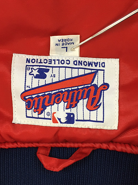 古着 90s MLB Cleveland Indians インディアンズ 光沢 サテン ...