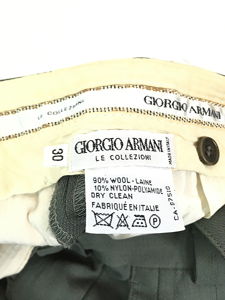 古着 80-90s Italy製 GIORGIO ARMANI 2タック 上質 ウール スラックス ...