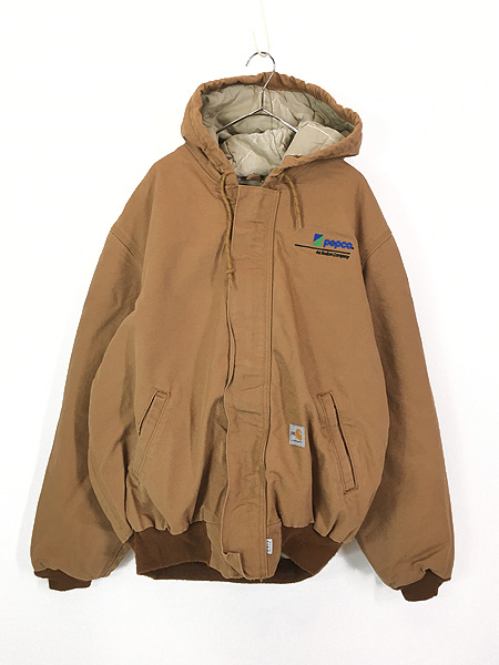 古着 Carhartt 「FR」 比翼 ブラウン ダック パデット アクティブ