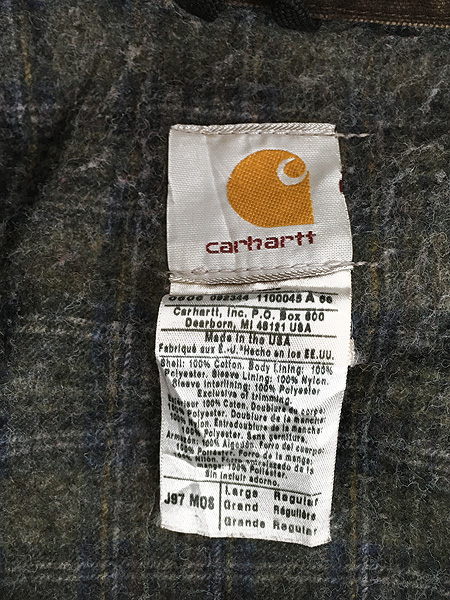 古着 90s USA製 Carhartt 裏地 チェック ブランケット MOS モス