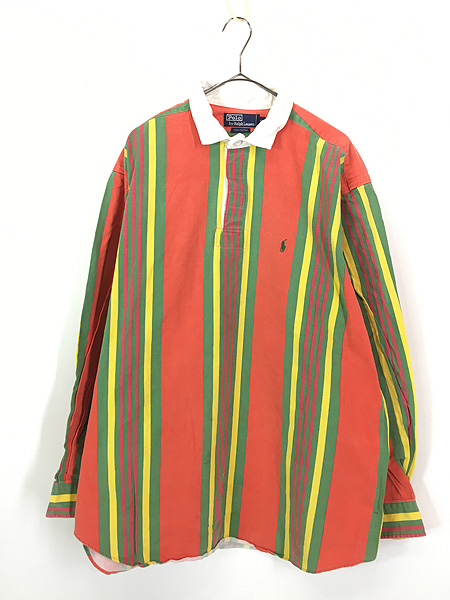 古着 90s Polo Ralph Lauren 裾ラウンド マルチ ストライプ 100 ...