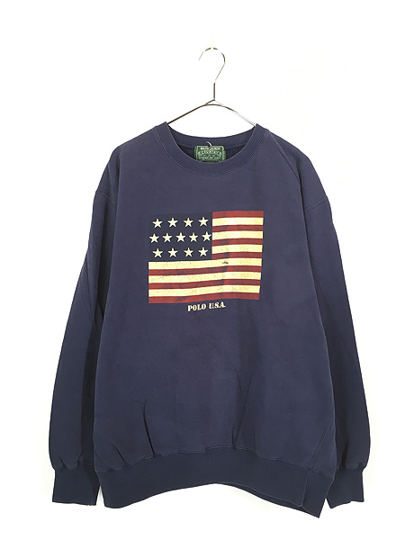 古着 80s Ralph Lauren COUNTRY 星条旗 フラッグ プリント スウェット