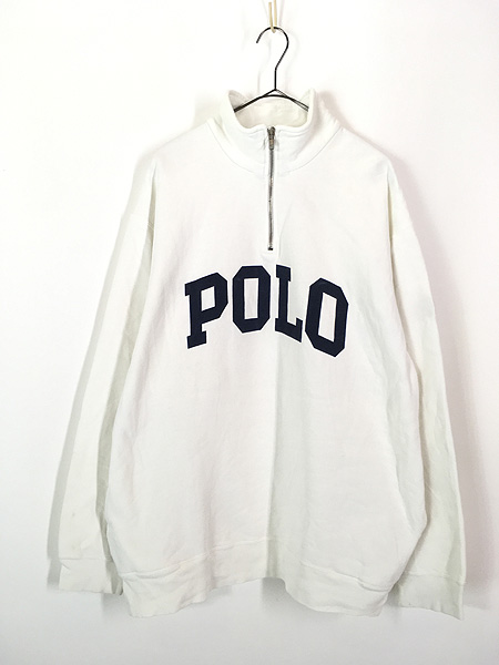 古着 90s Polo Sport Ralph Lauren 「POLO」 ハーフ ジップ プル 