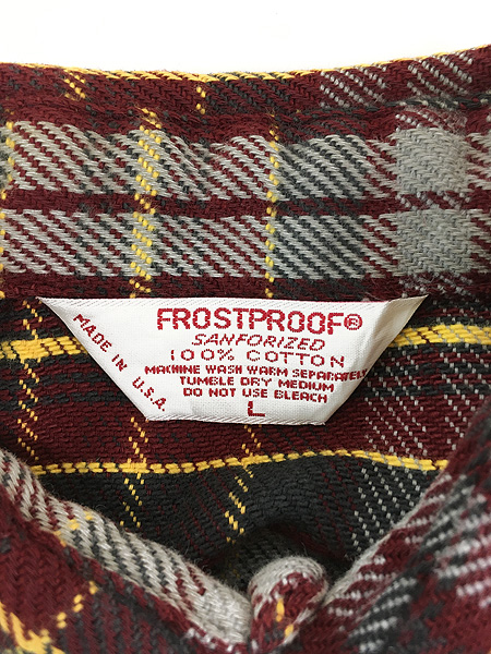 70s FROSTPROOF USA製 ヘビーフランネルシャツ チェックシャツ
