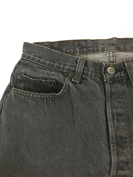 古着 80s USA製 Levi's 501-0658 先染め ブラック デニム パンツ 