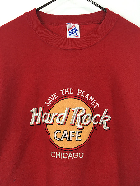 古着 90s USA製 Hard Rock Cafe 「CHICAGO」 ハードロック スウェット トレーナー XL 古着 - 古着 通販  ヴィンテージ　古着屋 Dracaena ドラセナ