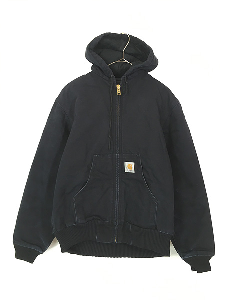 古着 Carhartt 防寒 ブラック ダック パデット アクティブ パーカー