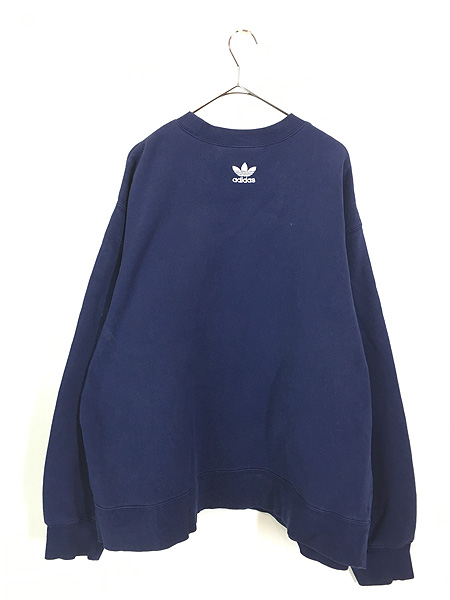 古着 90s adidas 両面 トレフォイル ロゴ 刺しゅう スウェット 