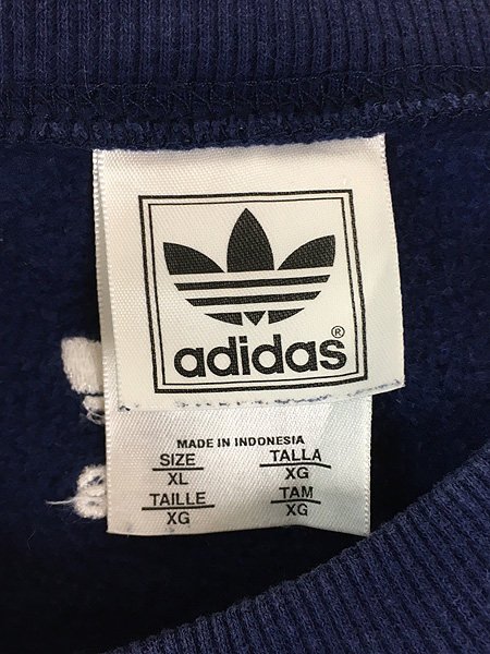 古着 90s adidas 両面 トレフォイル ロゴ 刺しゅう スウェット ...