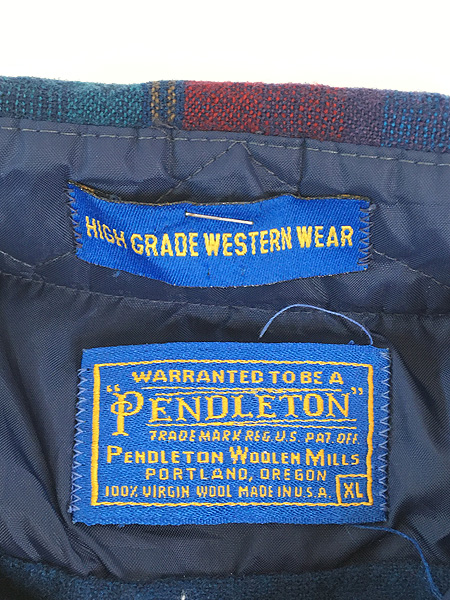 古着 80s USA製 Pendleton 「High Grade Western Wear」 マルチ ボーダー ウール シャツ XL - 古着 通販  ヴィンテージ　古着屋 Dracaena ドラセナ