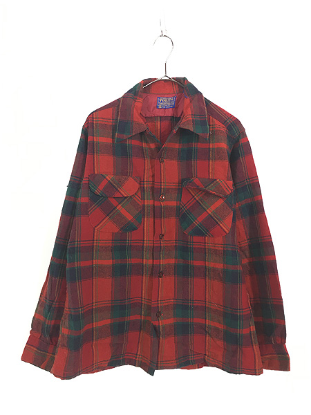 トップス60s PENDLETON ヴィンテージ ウール ボックス チェック シャツ