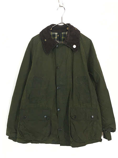 古着 90s 英国製 Barbour 3ワラント 「BEDALE」 オイルド ワックス ジャケット コート オリーブ C40 - 古着 通販  ヴィンテージ　古着屋 Dracaena ドラセナ