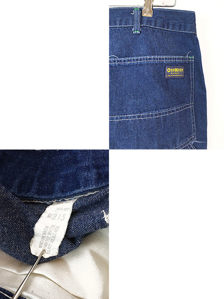 古着 70s USA製 Oshkosh B'gosh 濃紺 デニム ワーク ペインター パンツ