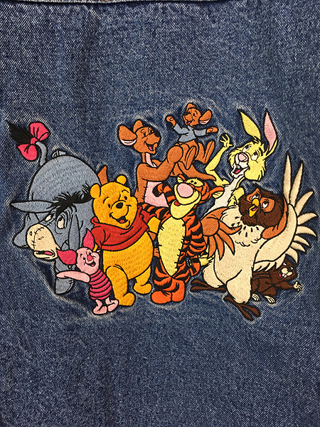 古着 90s USA製 Disney Pooh クマのプーさん キャラクター デニム 