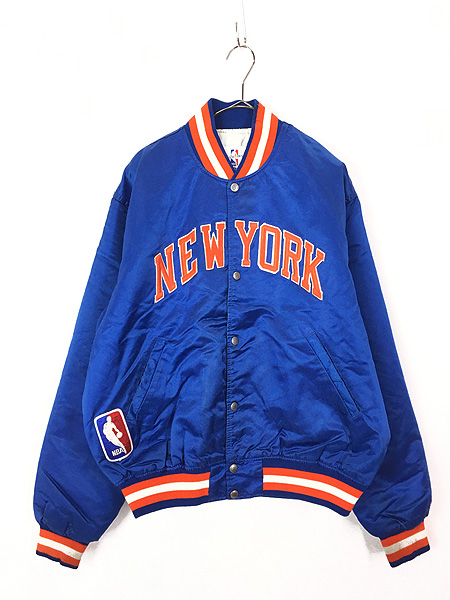 古着 80s USA製 Starter NBA New York Knicks ニックス 光沢 サテン