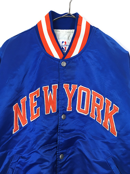 古着 80s USA製 Starter NBA New York Knicks ニックス 光沢 サテン 