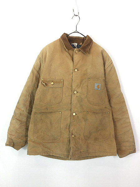 古着 80s USA製 Carhartt 「100 Years」 周年 ブランケット ダック ミシガンチョア カバーオール ジャケット XL位 古着  - 古着 通販 ヴィンテージ　古着屋 Dracaena ドラセナ