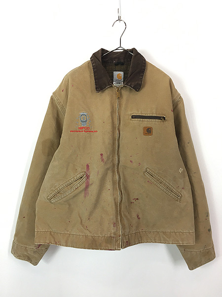 古着 Carhartt 裏地 チェック ブランケット ブラウン ダック