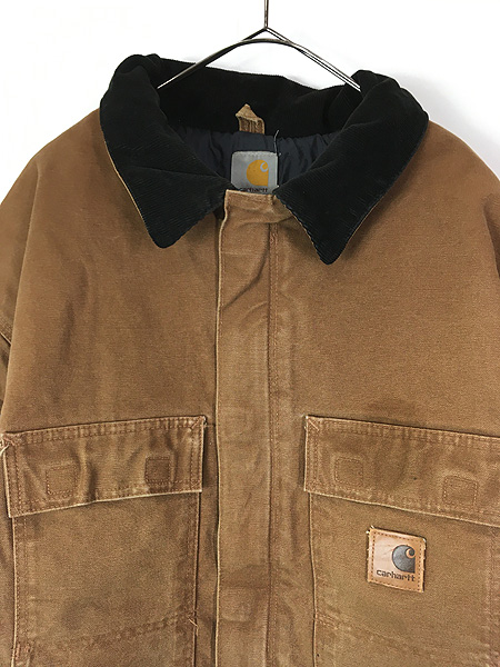 古着 Carhartt ブラウン ダック パデット トラディショナル コート XXL