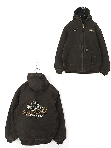 古着 Carhartt 企業 刺しゅう & プリント 防寒 レッド ブラウン